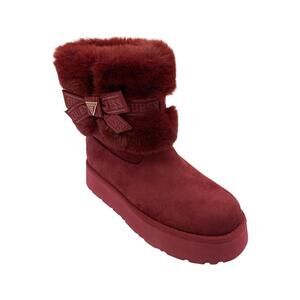 Guess Women's Denla Faux Fur Cozy Booties Red - Medium